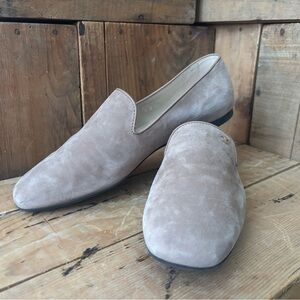 TOD’S Suede Slip-On Loafers in Light Taupe